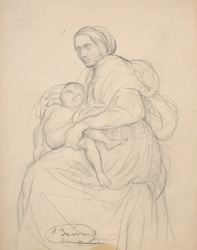 Study for Virgin and Child av Louis Janmot