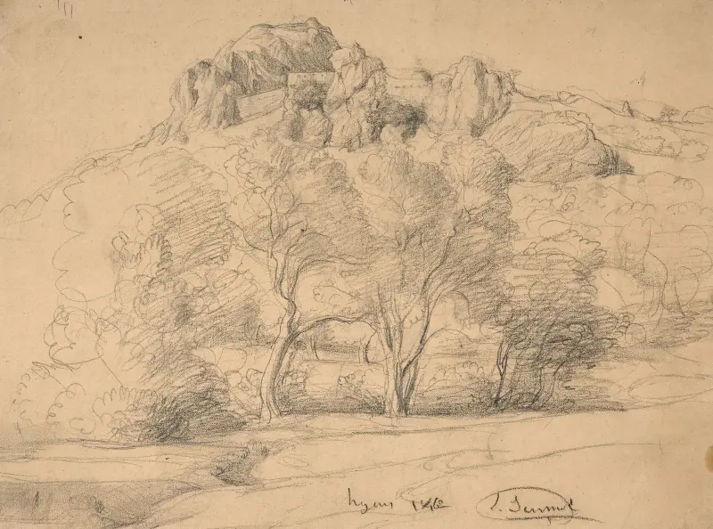 Landschaftsstudie, Hyères von Louis Janmot