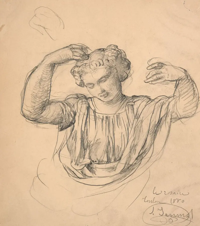 Study of an angel for ‘Le Rosaire’, 1880 – nr 2 av Louis Janmot