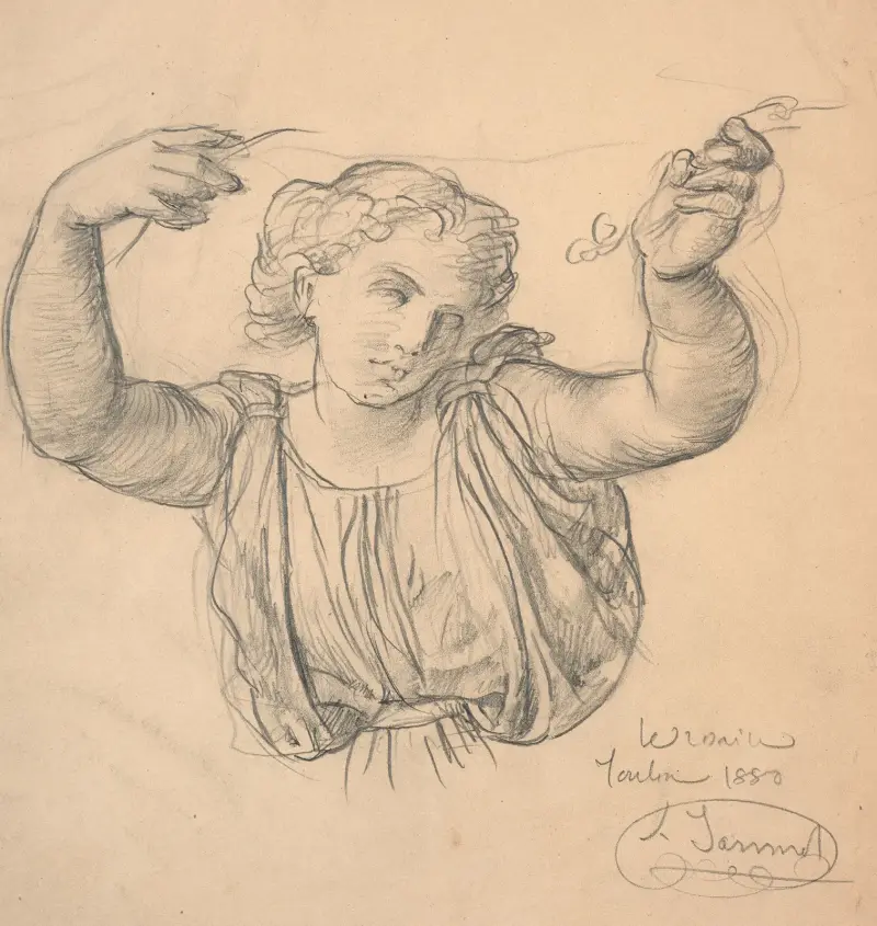 Study of an angel for ‘Le Rosaire’, 1880 – nr 1 av Louis Janmot