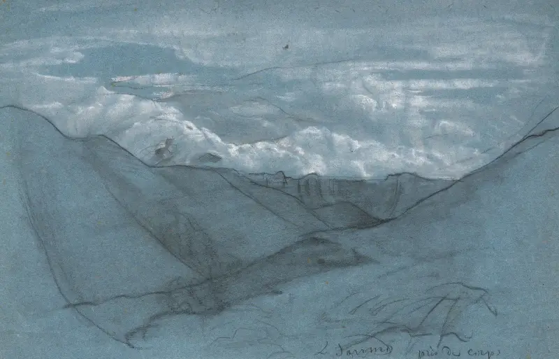 Studie av berg av Louis Janmot