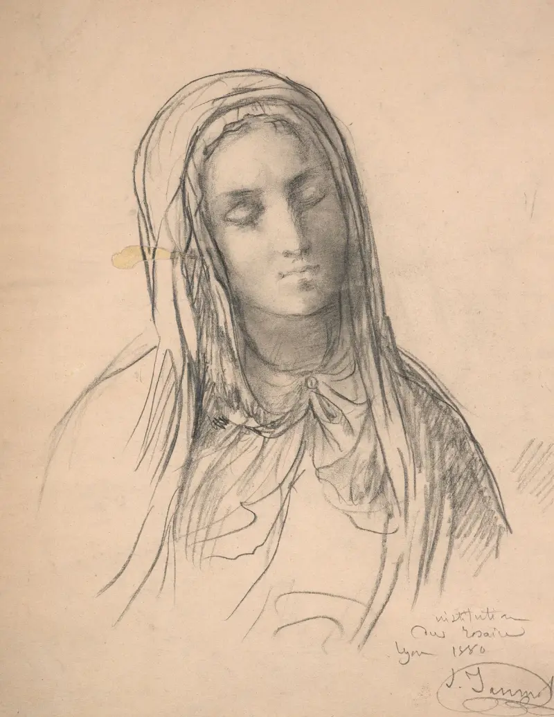 Studie einer Jungfrau für ‚Le Rosaire‘, 1880 – Nr. 1 von Louis Janmot