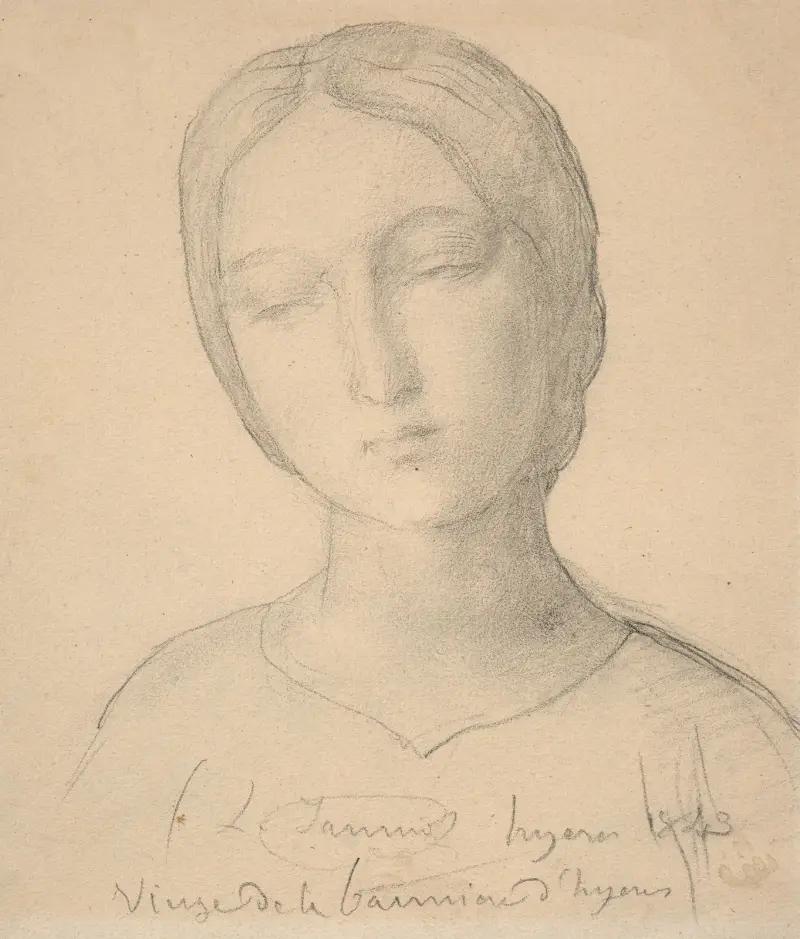 Study of Virgin for the ‘Banner of Hyères’ av Louis Janmot