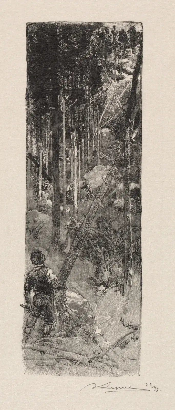 Abattage des Pins av Auguste Louis Lepère