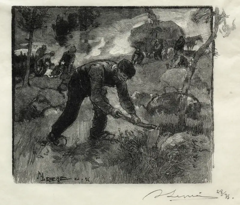 Arracheurs de bruyères av Auguste Louis Lepère