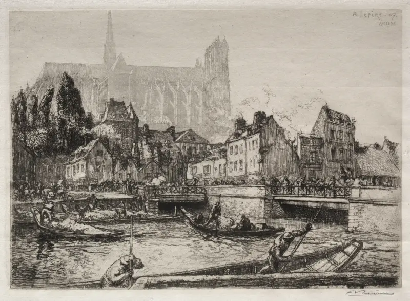 Ankomst av grönsaker från Amiens (Arrivées des Légumes-Amiens) av Auguste Louis Lepère