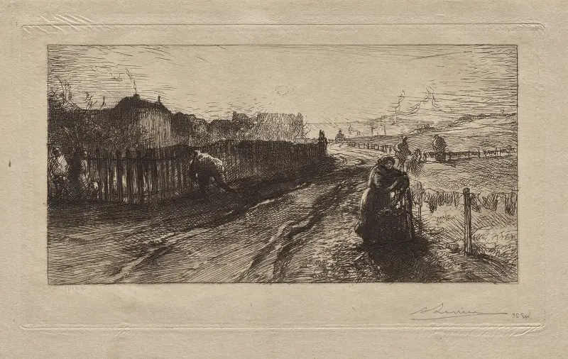 At the Fortifications, Porte de Versailles av Auguste Louis Lepère
