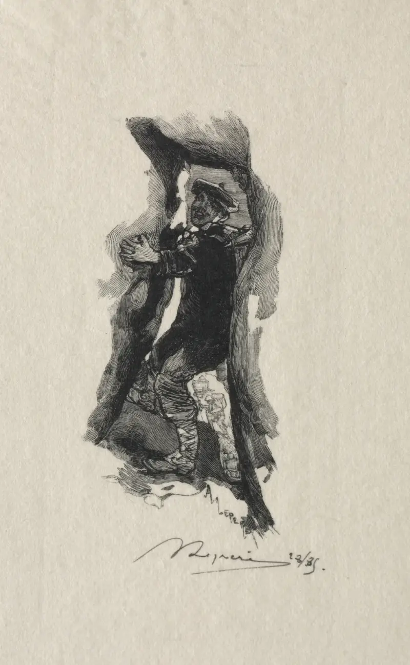 Au defile de Sept-Cavernes av Auguste Louis Lepère