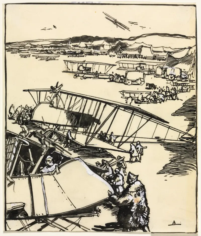 Flygplan på marken av Auguste Louis Lepère