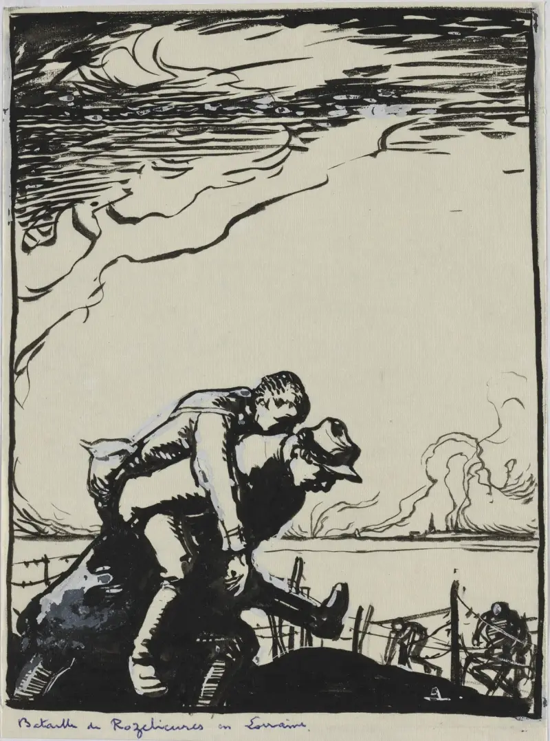 Slaget vid Rozelieures i Lorraine av Auguste Louis Lepère