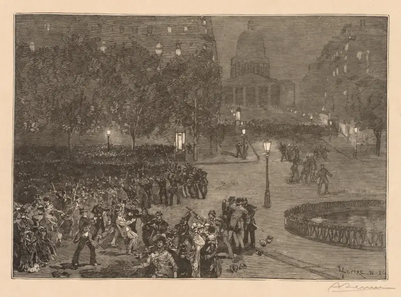 Bois du Monde; Les troubles du quartier Latin av Auguste Louis Lepère