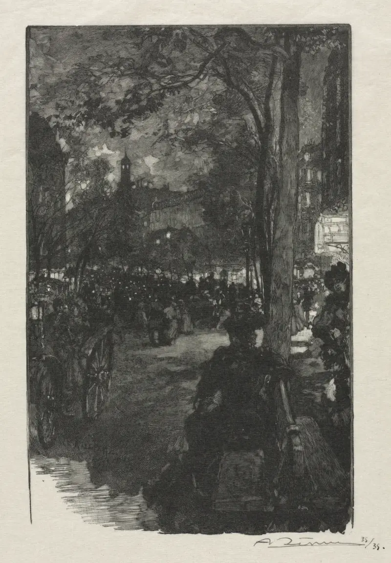 Boulevard Montmartre, Abend von Auguste Louis Lepère