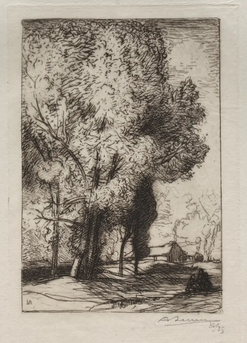 Bourrine dans les Peupliers av Auguste Louis Lepère