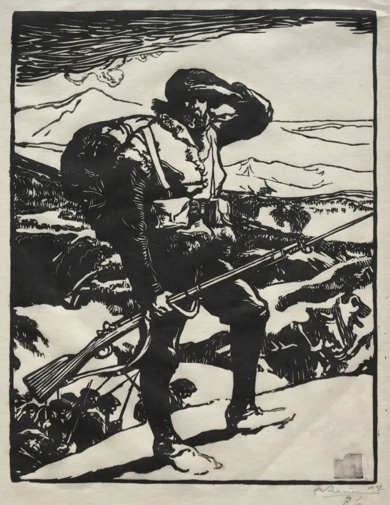 Chasseur Alpin vid Rhenslätten av Auguste Louis Lepère