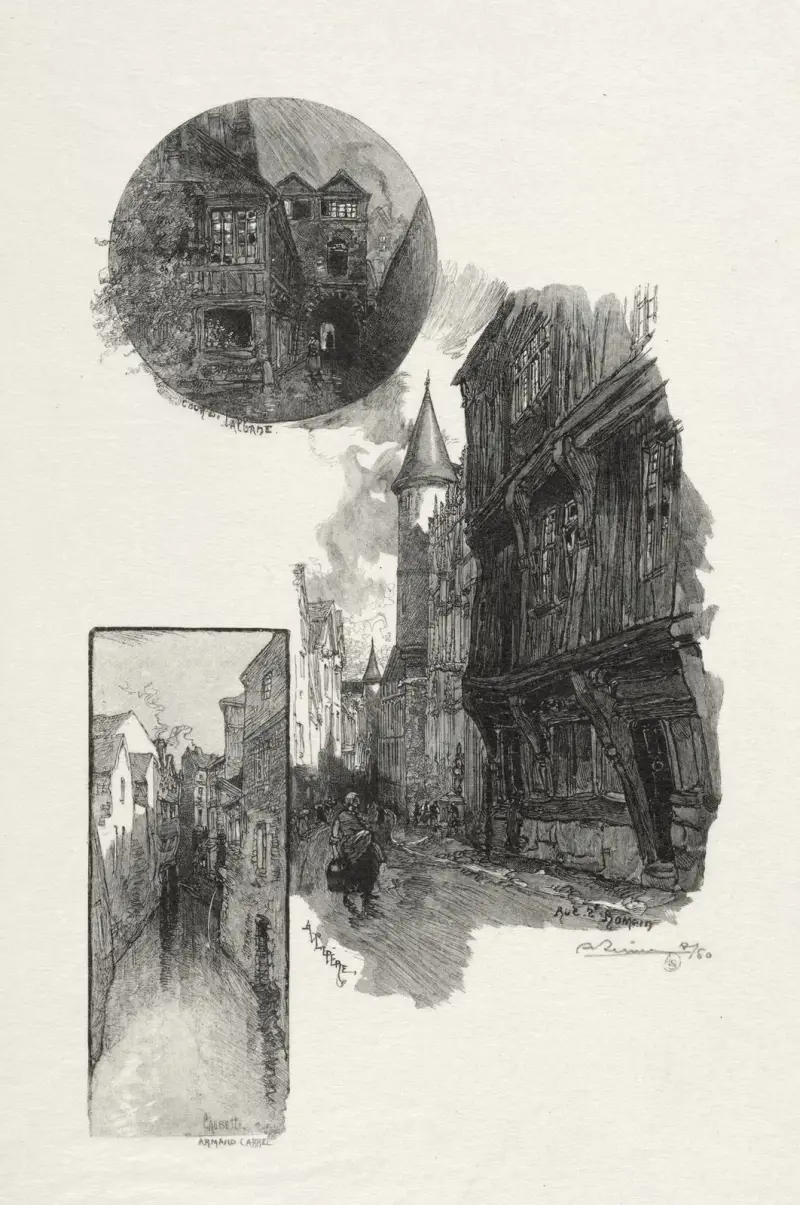 Cour de L’Albane; Rue Saint Romain; L’aubette Rue Armand – Carrel av Auguste Louis Lepère