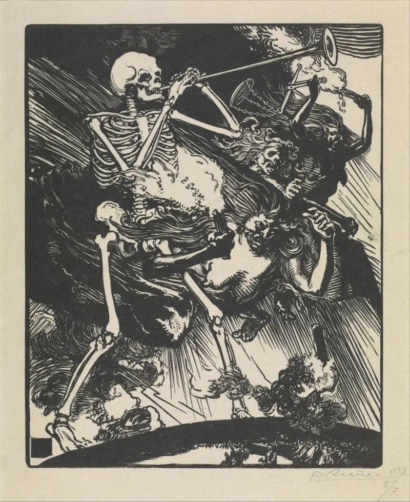 Death and Passions Descend upon the World av Auguste Louis Lepère