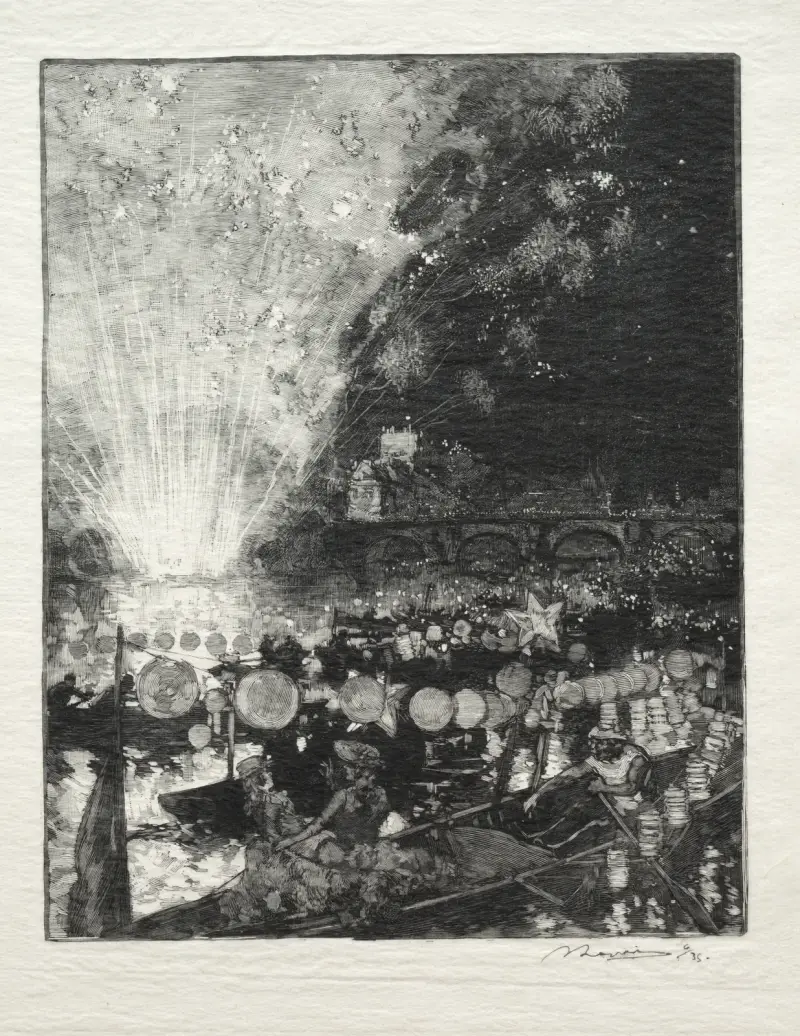Venetiansk fest av Auguste Louis Lepère