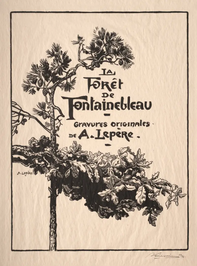 Fontainebleau; titelblad av Auguste Louis Lepère