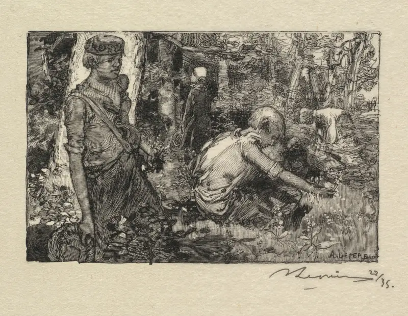 Gatherine Lily-of-the-Valley av Auguste Louis Lepère