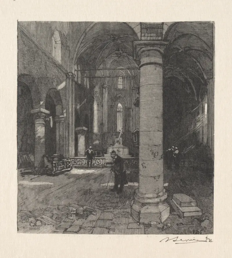 Kyrkointeriör av Auguste Louis Lepère
