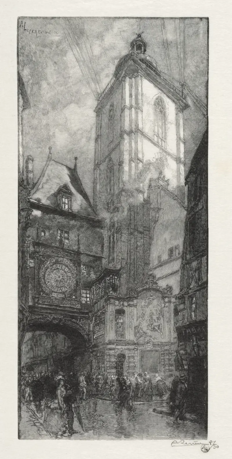 La Gros Horloge av Auguste Louis Lepère