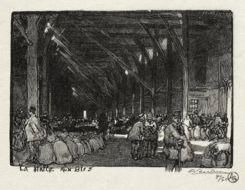La Halle aux Blès av Auguste Louis Lepère
