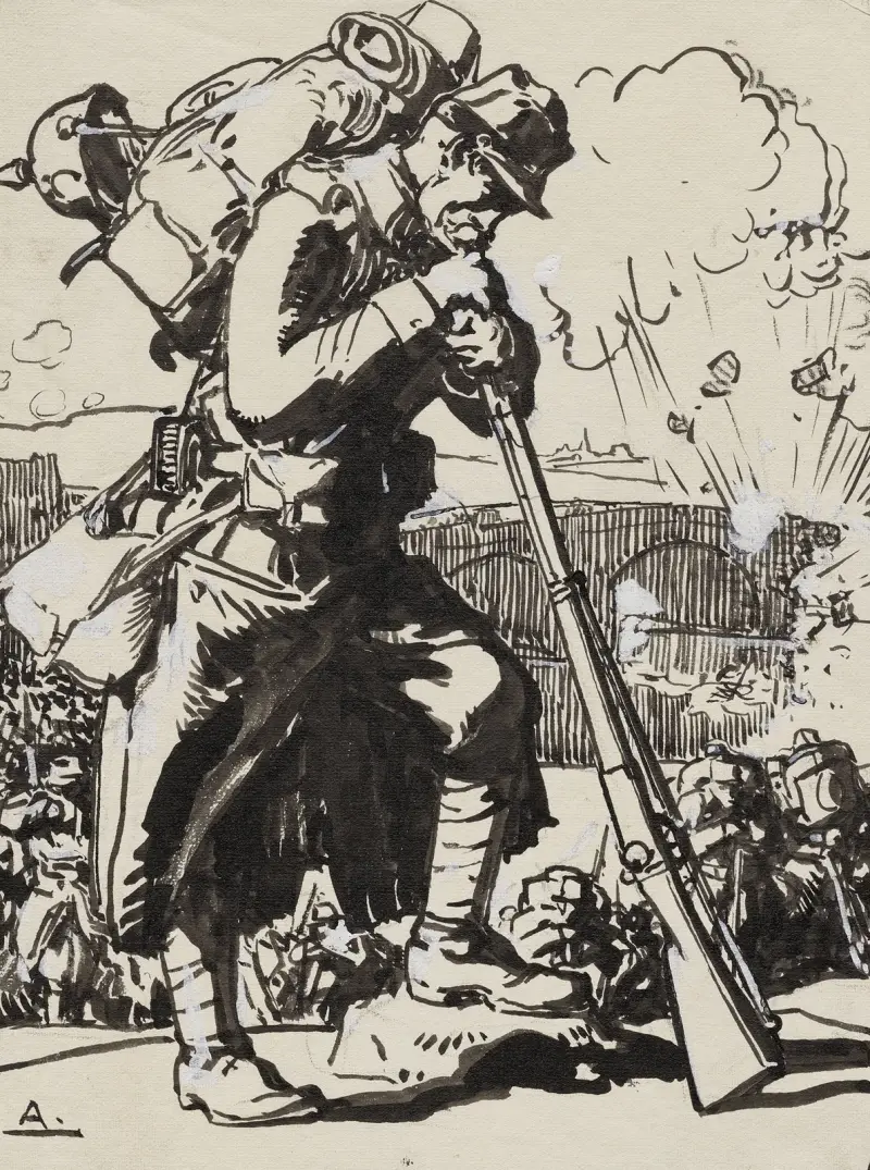 La Retraite après Charleroi… av Auguste Louis Lepère