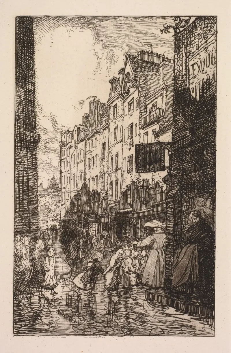Rue des Prêtres Saint-Séverin av Auguste Louis Lepère