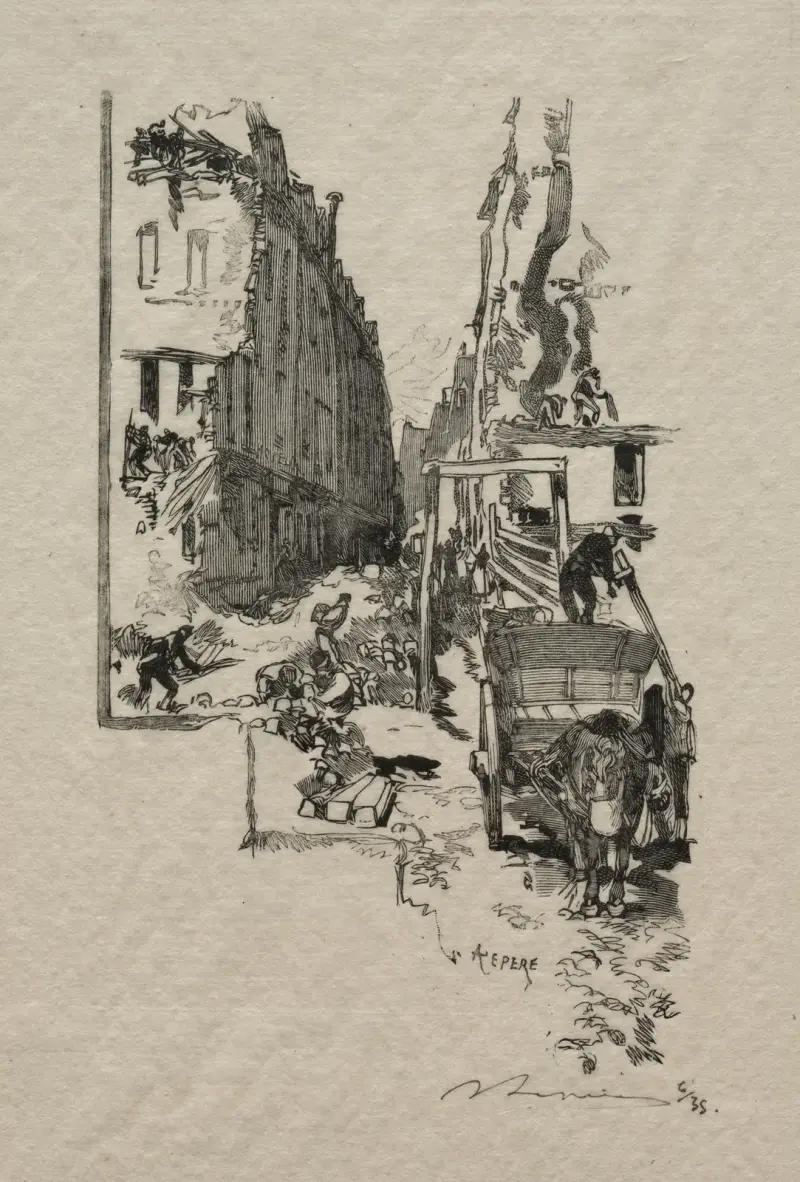 La Rue Victor Cousin av Auguste Louis Lepère