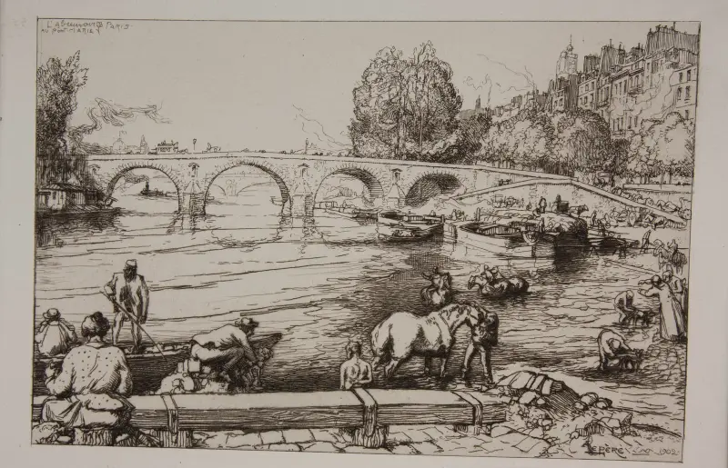 Vattningsstället vid Pont Marie av Auguste Louis Lepère