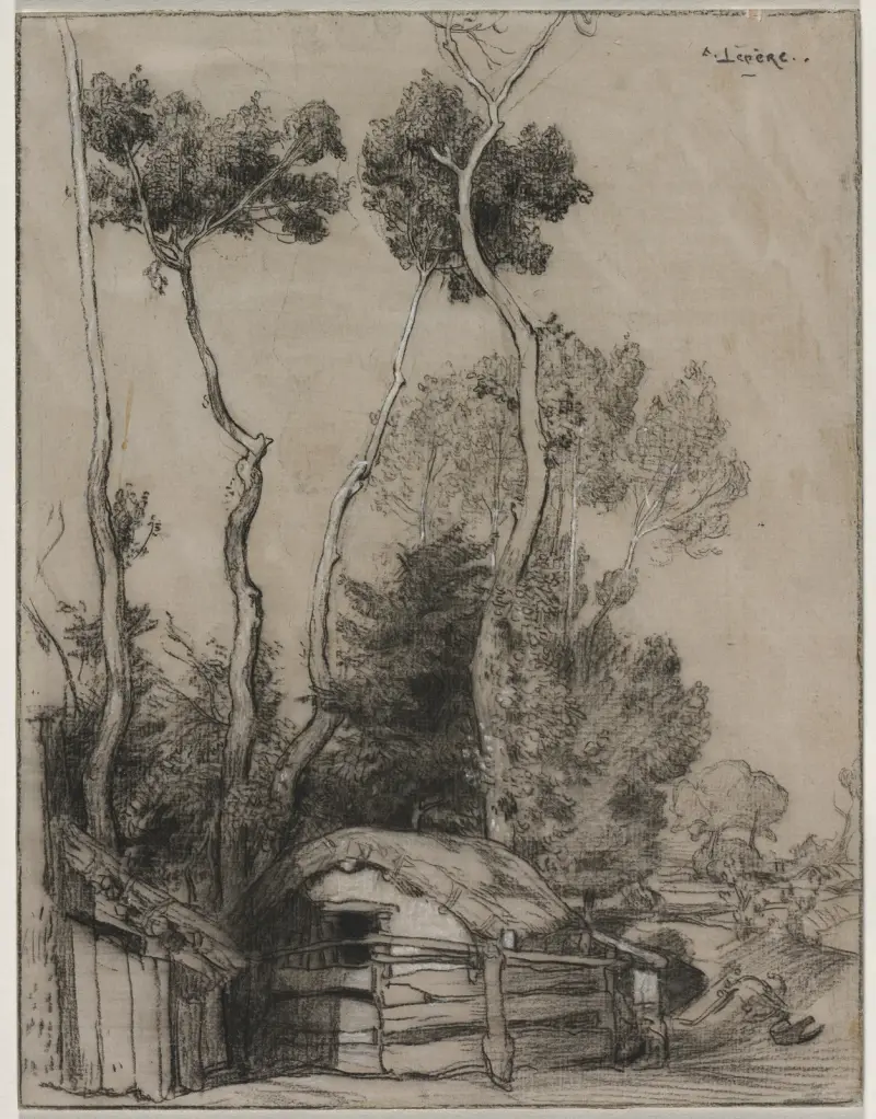 Landschaft mit Hütten von Auguste Louis Lepère