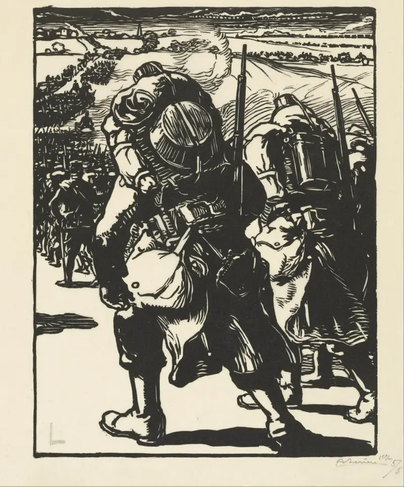 Truppkoncentration av Auguste Louis Lepère