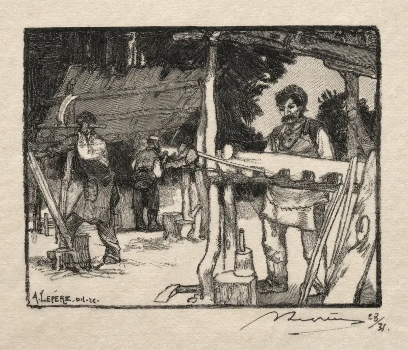 Tillverkaren av spjälor av Auguste Louis Lepère
