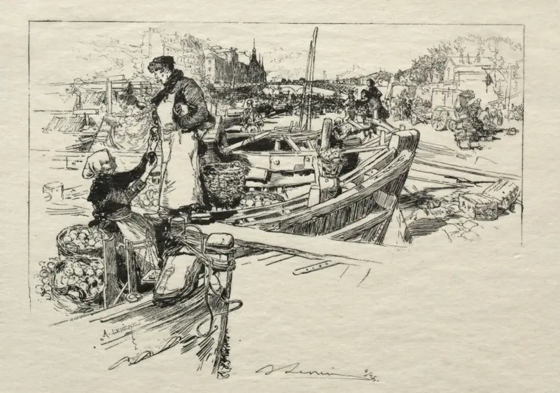 Äppelmarknaden, nr 1 av Auguste Louis Lepère