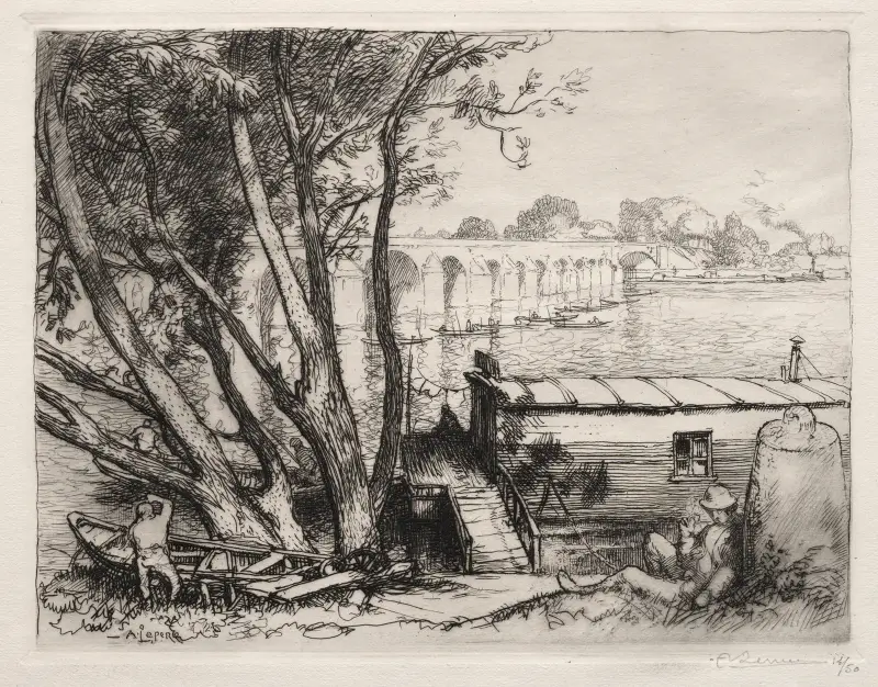 Bron i Poissy av Auguste Louis Lepère
