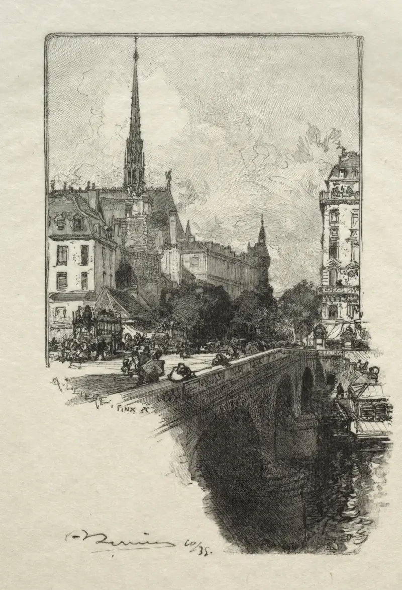 Le Pont St. Michel av Auguste Louis Lepère