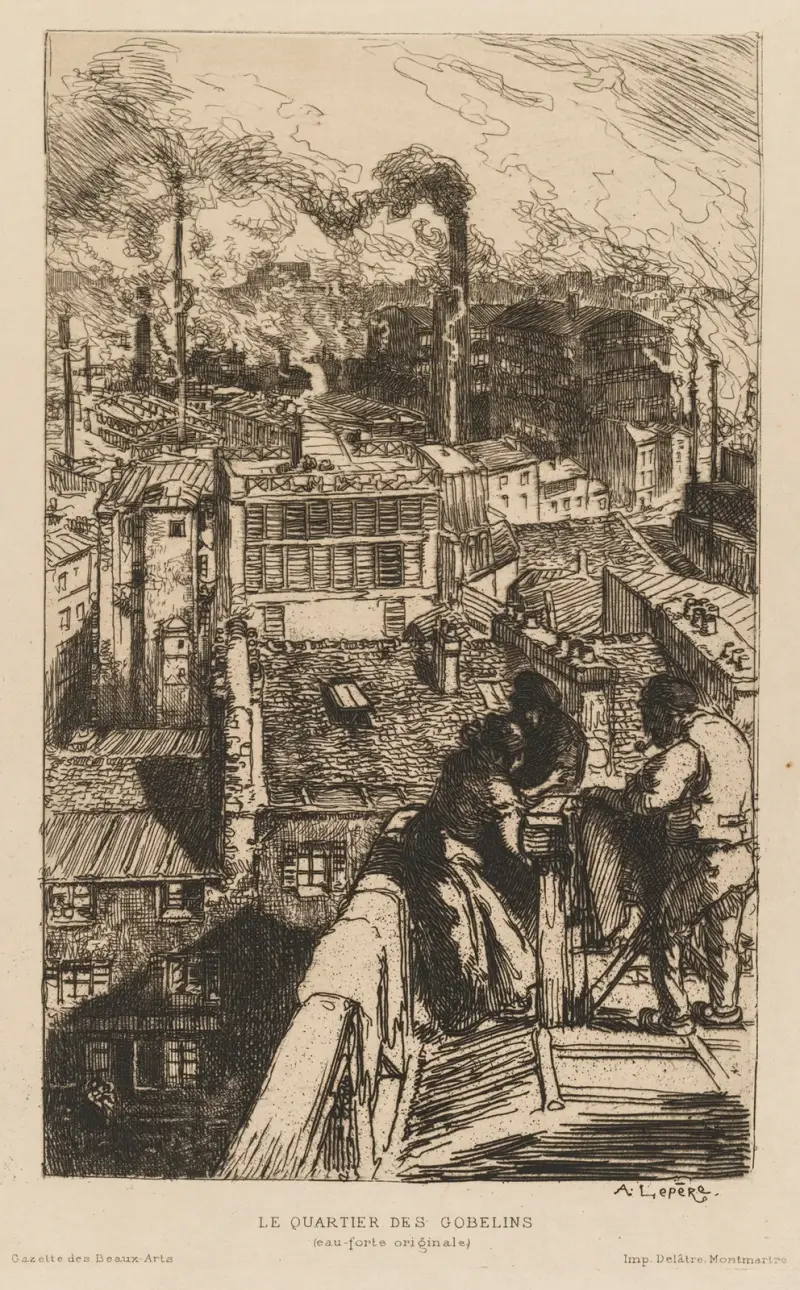 Le Quartier des Gobelins av Auguste Louis Lepère