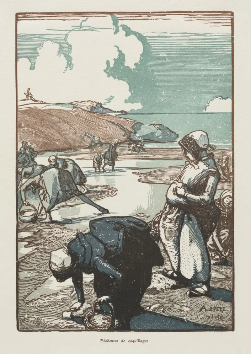 Die Kiefernzapfensammlerinnen von Saint-Jean-de-Mont von Auguste Louis Lepère