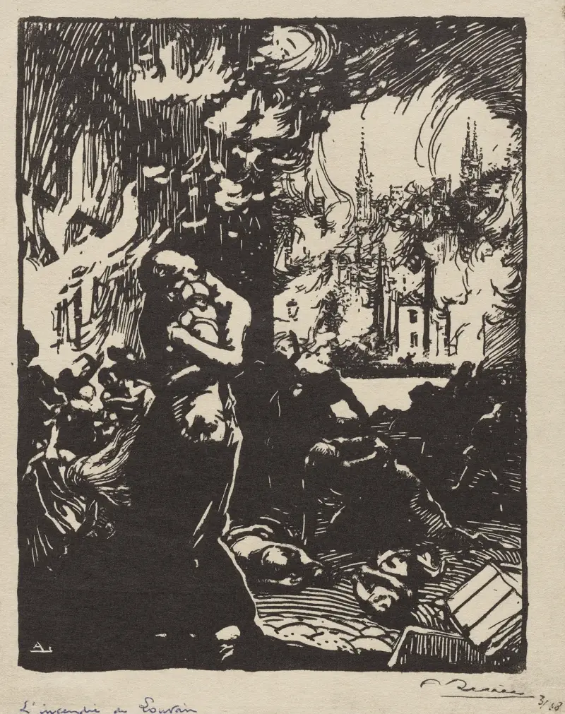 Branden i Louvain av Auguste Louis Lepère