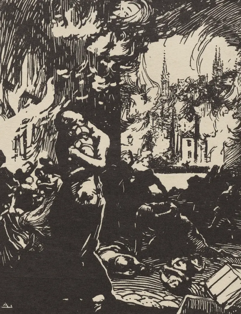 Branden i Louvain av Auguste Louis Lepère