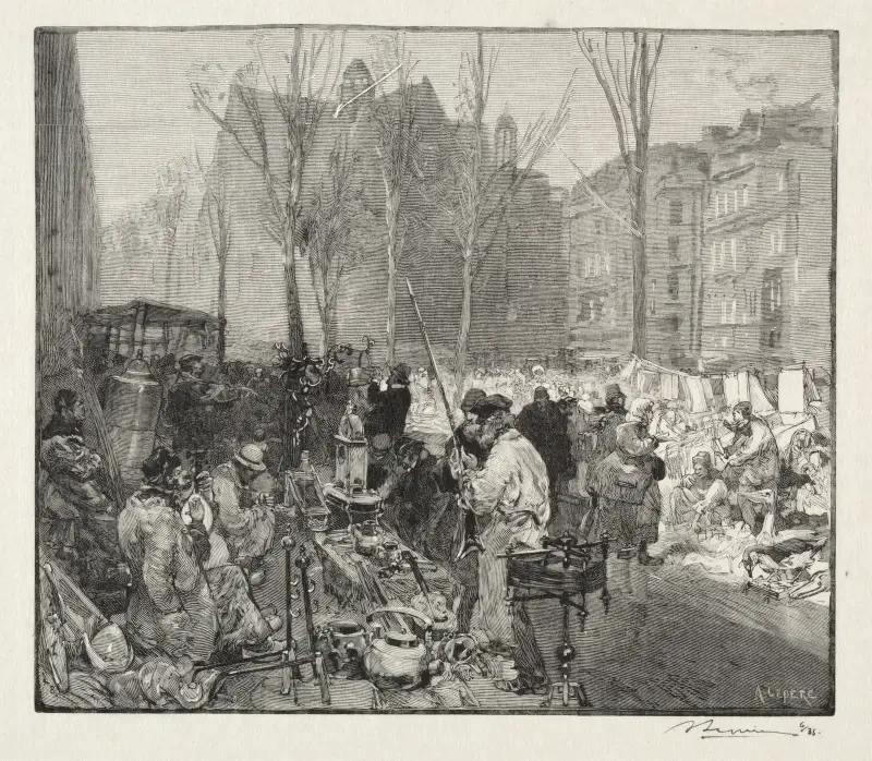 Marknaden vid skroten av Auguste Louis Lepère