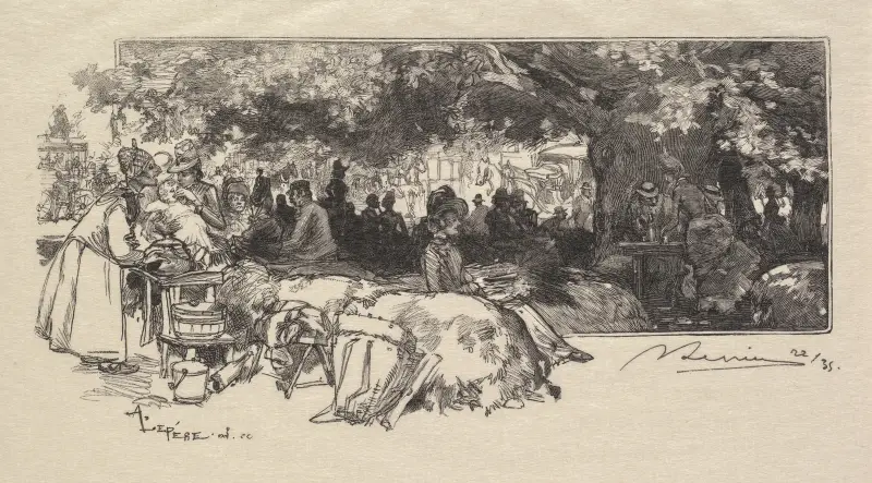 Mother Pichard’s Canteen av Auguste Louis Lepère