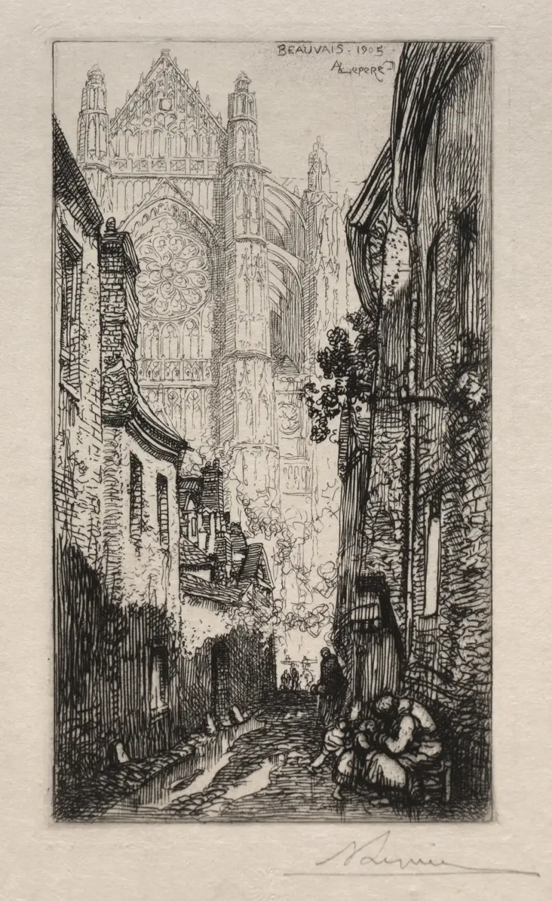 Trång gränd, Beauvais av Auguste Louis Lepère