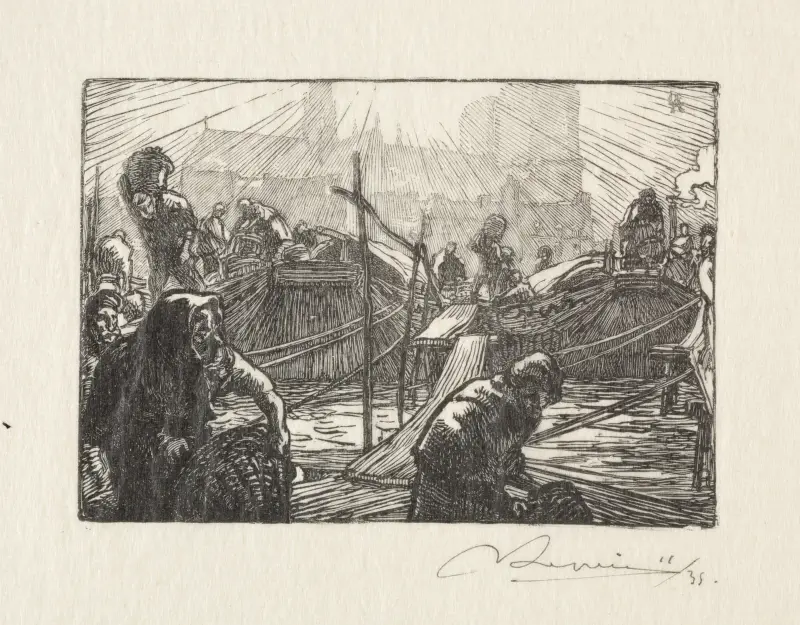 Notre-Dame från äppelmarknaden av Auguste Louis Lepère