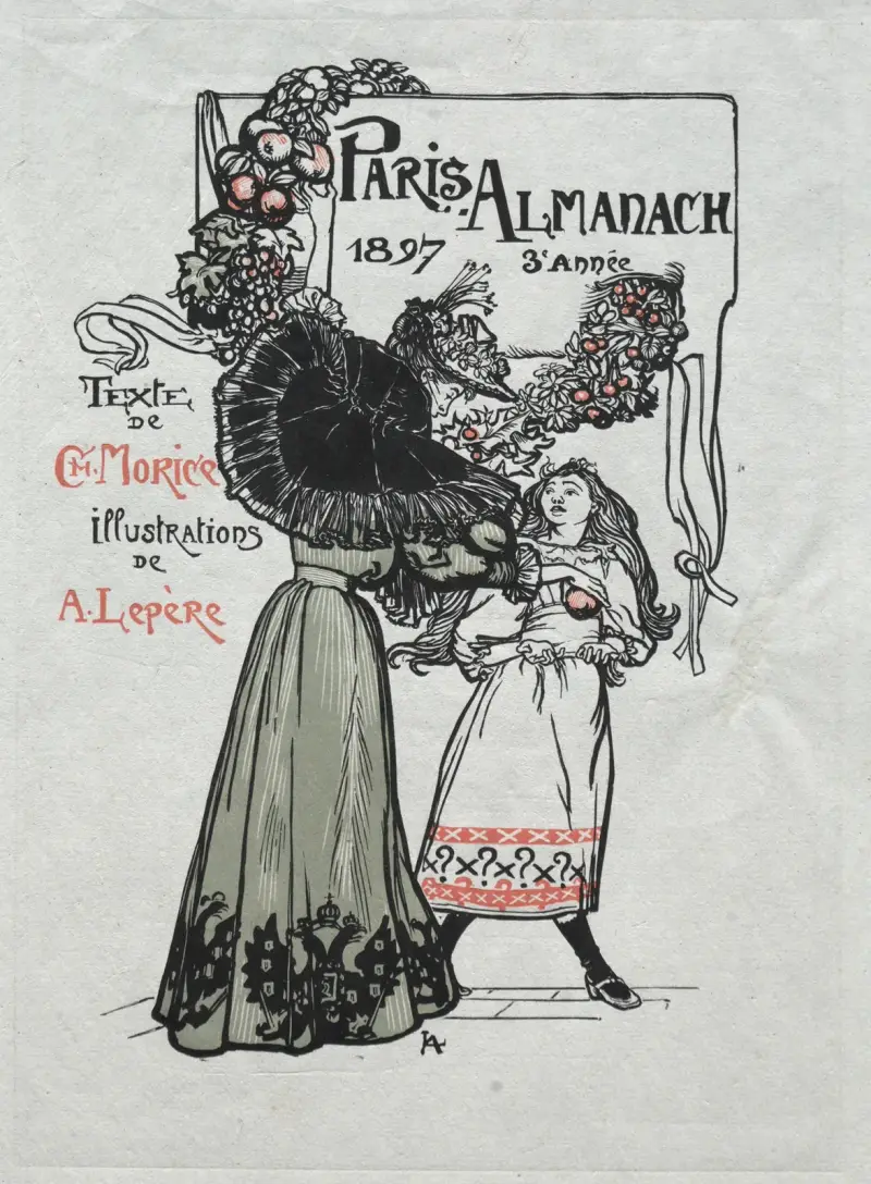 Paris Almanac, 1897; Cover av Auguste Louis Lepère