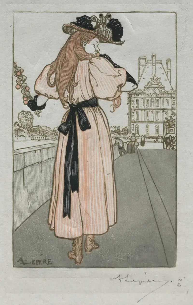 Paris Almanac, 1897; Spring av Auguste Louis Lepère