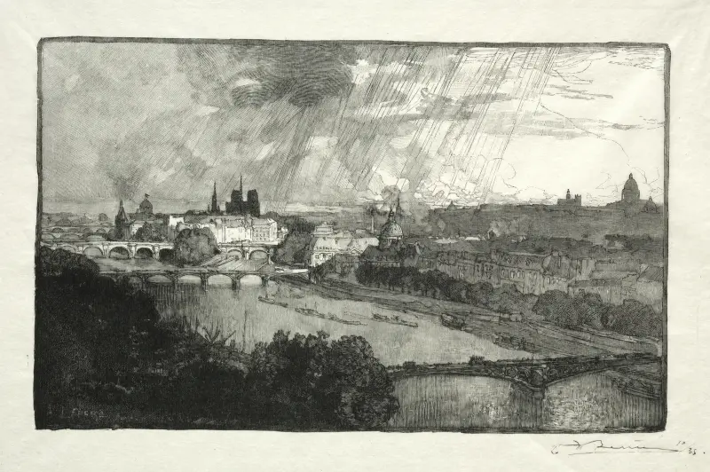 Paris, sett från Pavillon de Flore av Auguste Louis Lepère