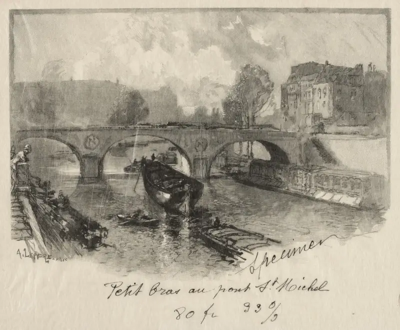Petit bras au Pont St. Michel av Auguste Louis Lepère