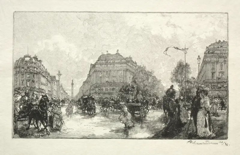 Place de l’Opera av Auguste Louis Lepère