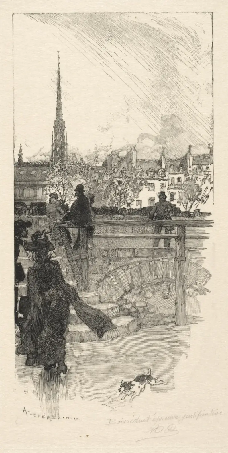 Quai des Grands Augustins, Paris av Auguste Louis Lepère
